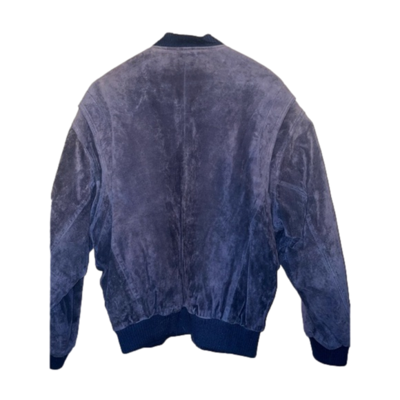 COPY - Vintage Dual Control 100% Suede Leather Bomber Jacket Size Large - Picture 3 of 13